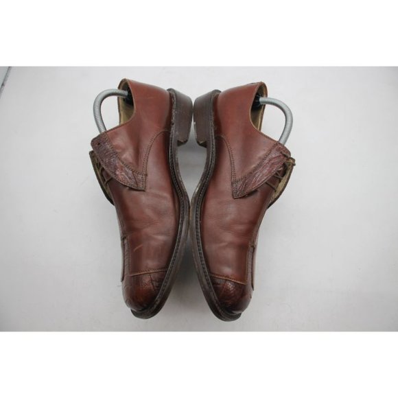 Belvedere Florence Brown Leather Handmade Men's Size 9.5 Shoes Ostrich Leg Skin - Picture 7 of 12